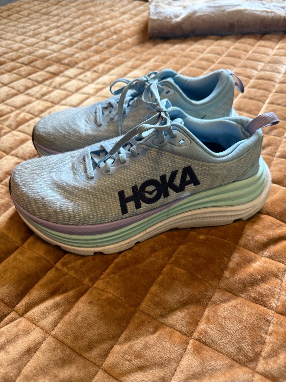 Hoka Gaviota 5 Women's Pastel Blue Running Sneakers with Lilac Accent